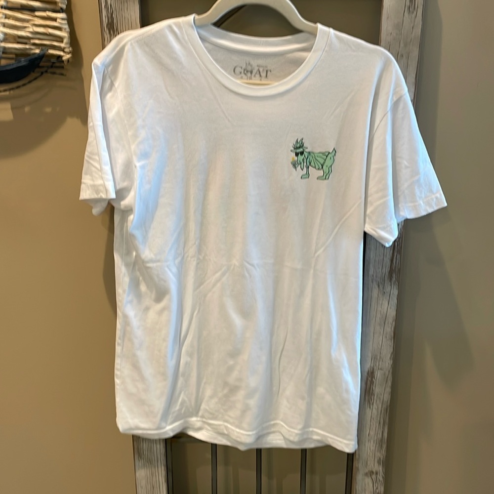 GOAT White Short Sleeve Tee with Green Graphic